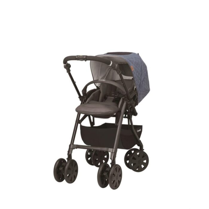 combi crossgo ceiestial blue stroller 136 months 67kg auto 4 swivel wheels 240425112119