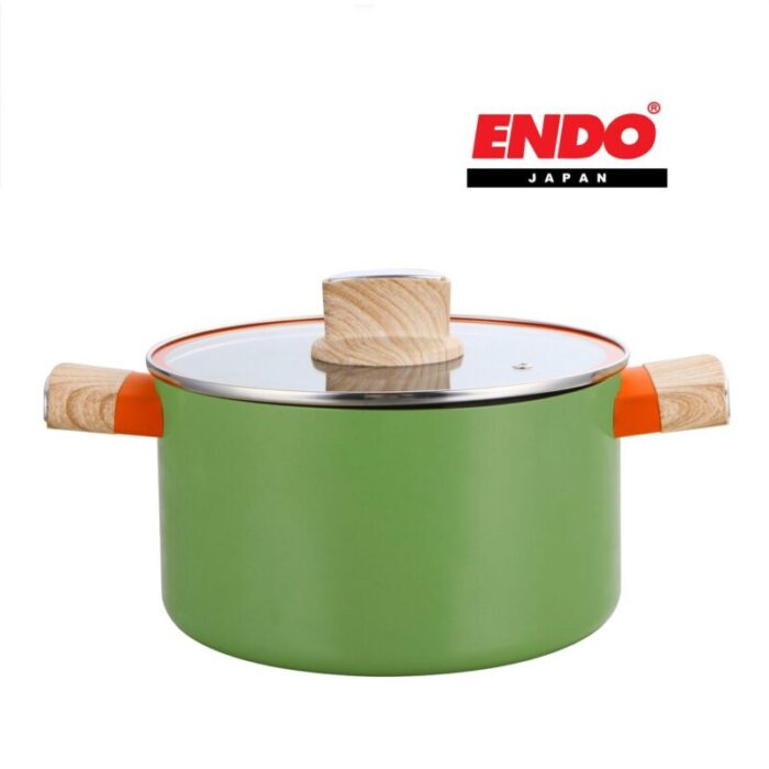 endo botanical 22cm ih non stick stock pot with glass lid e bot 22sp 240919030305